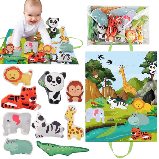 Baby Toys for 1 Year Old Boys Girls, Animal Toys Mat for Toddlers 1-3, Birthday Gifts for 1 2 3 Year Old Girls Boys