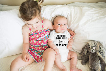 and Then There Were Four Baby Bodysuit Cute Newborn Boy Outfit Funny Baby Romper Girl Clothes