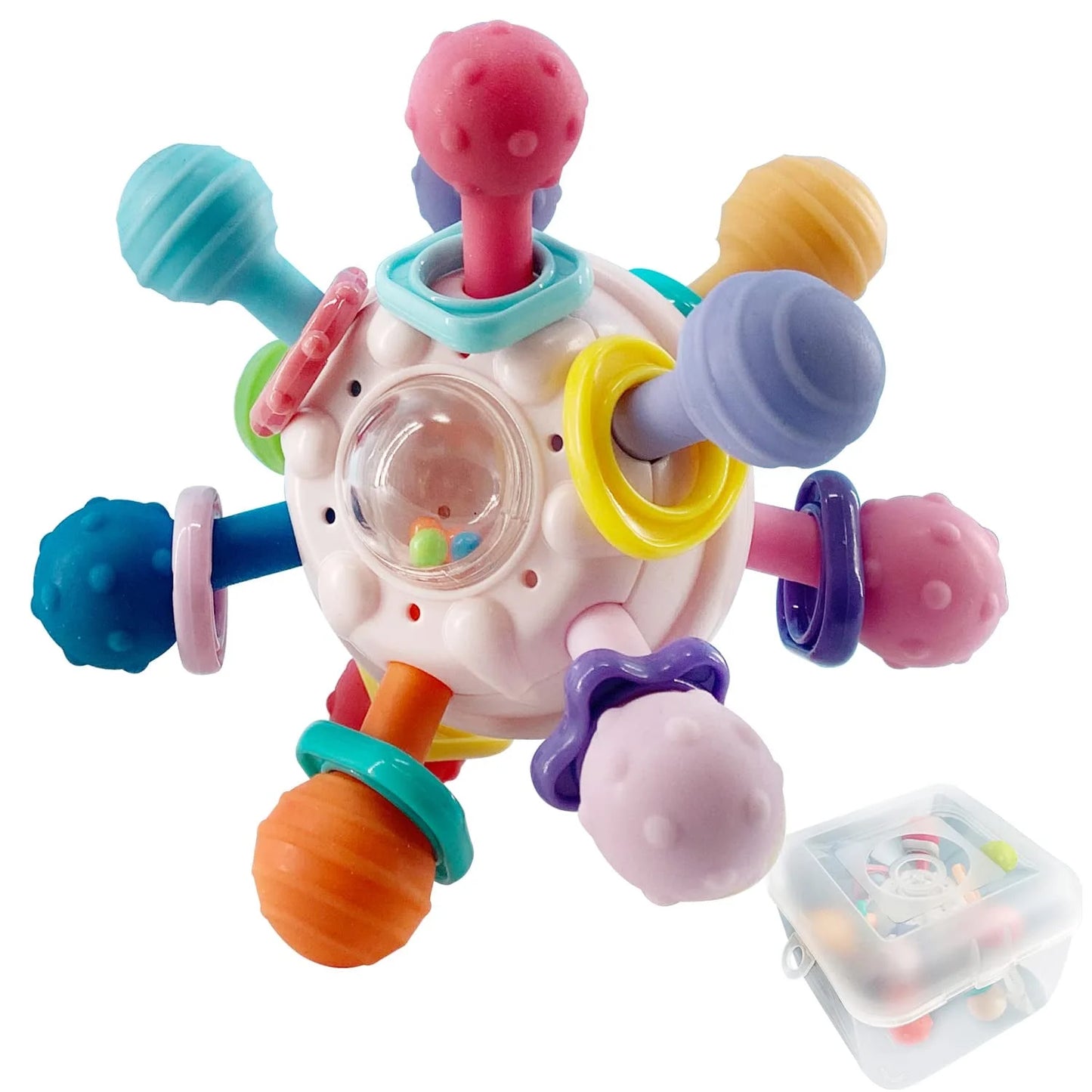 Baby Toys 0 3 6 9 12 18 Months, Infant Teething Relief, Montessori Toys for 1 Year Old,Toddler Ball Travel Toy for 1 2 One Year Old