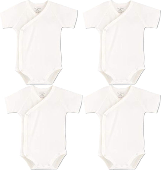 Baby Boys Girls Short Sleeves Kimono Clothes Cotton Baby Side-Snap Bodysuit Pack of Baby Layette Set