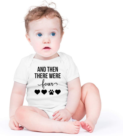 and Then There Were Four Baby Bodysuit Cute Newborn Boy Outfit Funny Baby Romper Girl Clothes