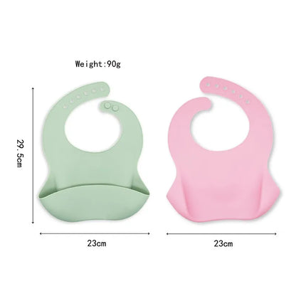 Waterproof Baby Bibs Baby Stuff Cute Cartoon Animal Printed Kids Bib Girl Boy Adjustable Soft Silicone Bib Baby Feeding Stuff