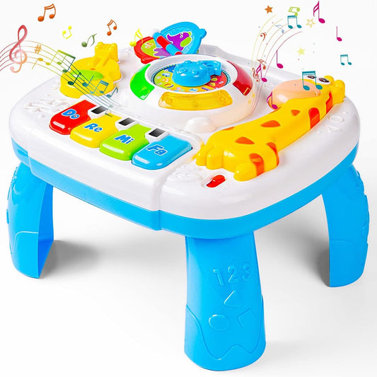 Baby Musical Toys 6 to 12 Months Early Educational Activity Table for Toddlers 1-3 Learning Table Baby Boy Girls Toys 12-18 Months Best Birthday Gifts 9.6X8.6X6.0 Inches